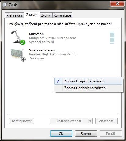 Nefunguje mikrofon win 7 hdmi