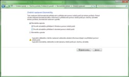 Ovládací panely — biometrická zařízení — nastavení