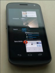 Samsung Galaxy Nexus - naposledy spuštěné aplikace