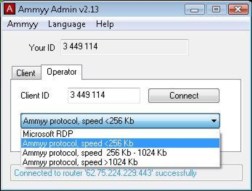 AMMYY - volby typu a rychlosti protokolu